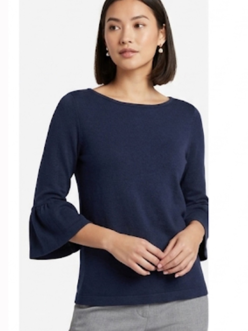 Banana Republic blue 3/4 bell end sleeve top size S